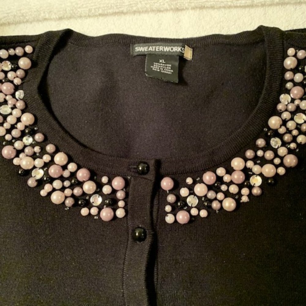 *HP* Sweaterworks black beaded sweater